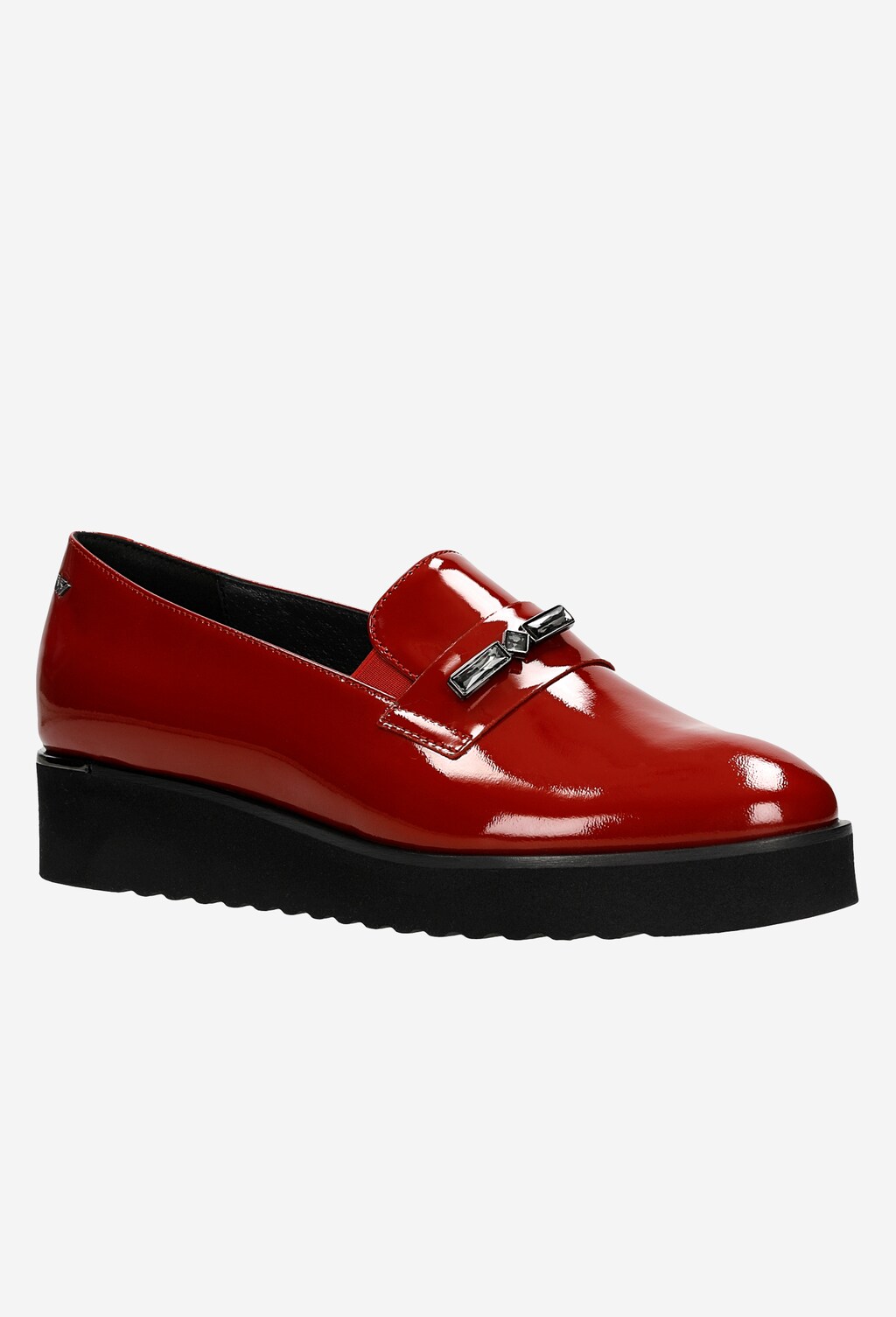 Czerwone lakierowane loafersy damskie  46103-35 Widok 3
