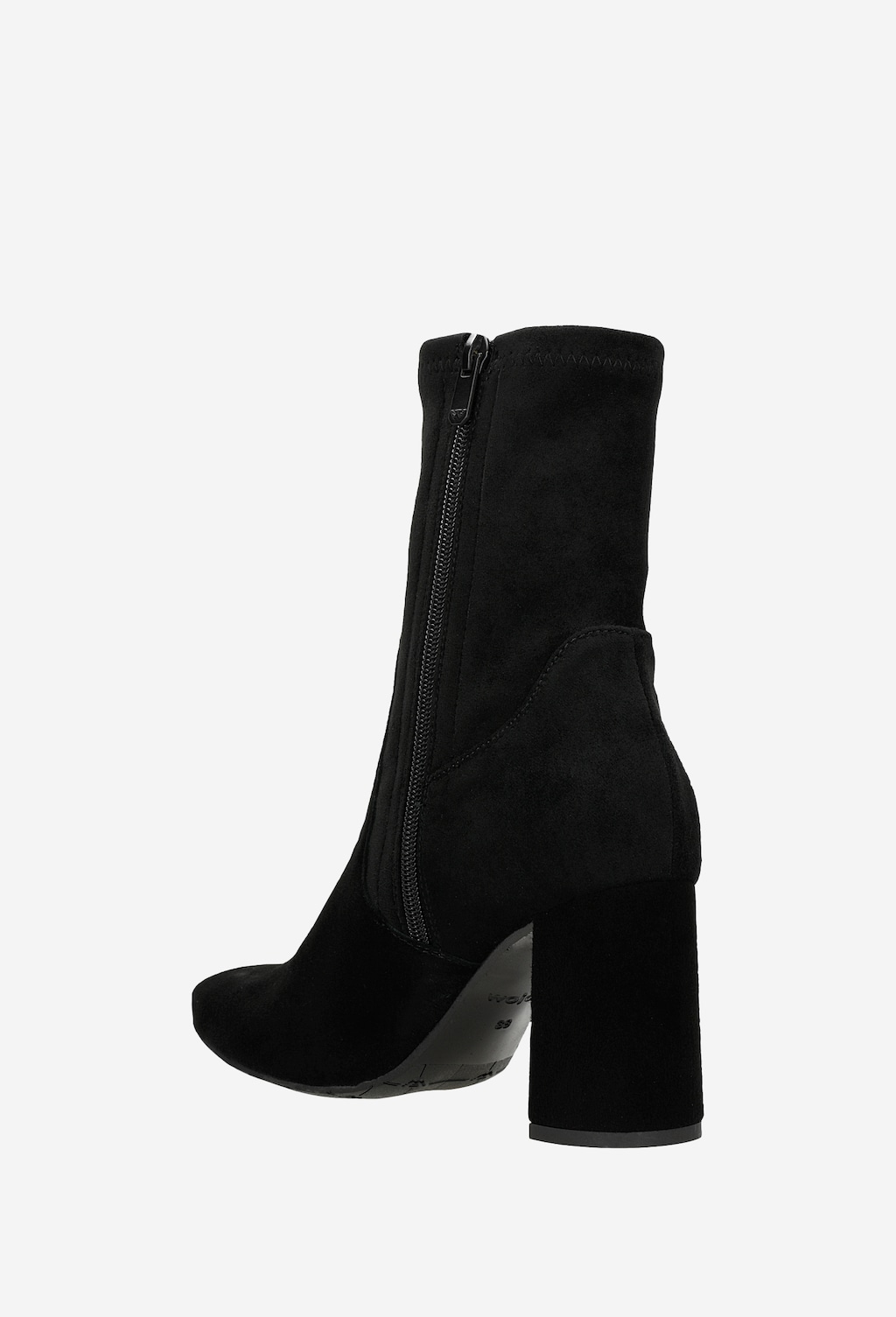 Čierne dámske členkové topánky z velúru 55015-61 Widok 4