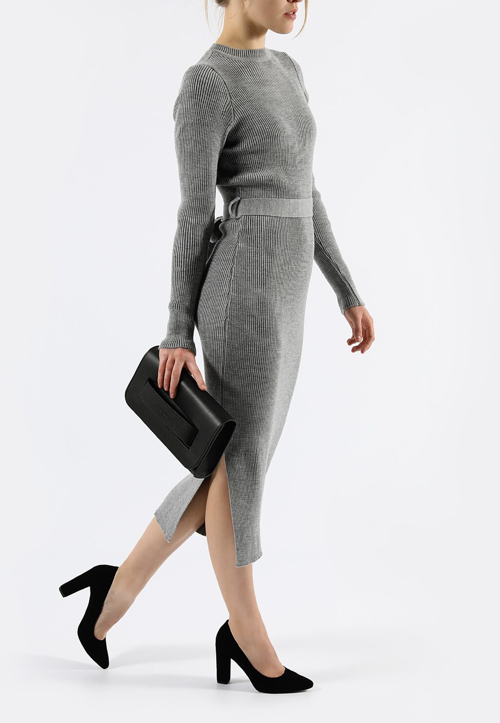 Czarna wieczorowa torebka damska ze skóry licowej 80050-51 Widok 7