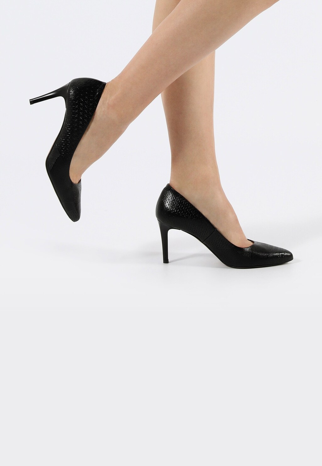 Čierne luxusné lodičky s vysokým podpätkom 35075-51 Widok 7