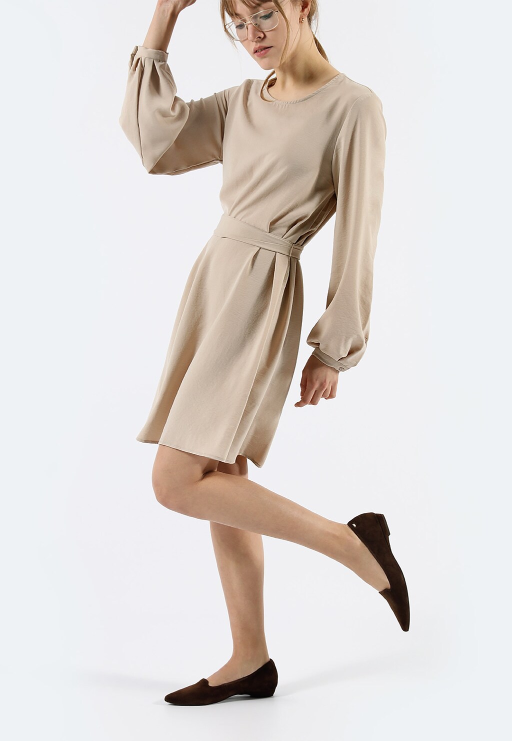 Brązowe lordsy damskie z noskiem do szpica 45005-62 Widok 1