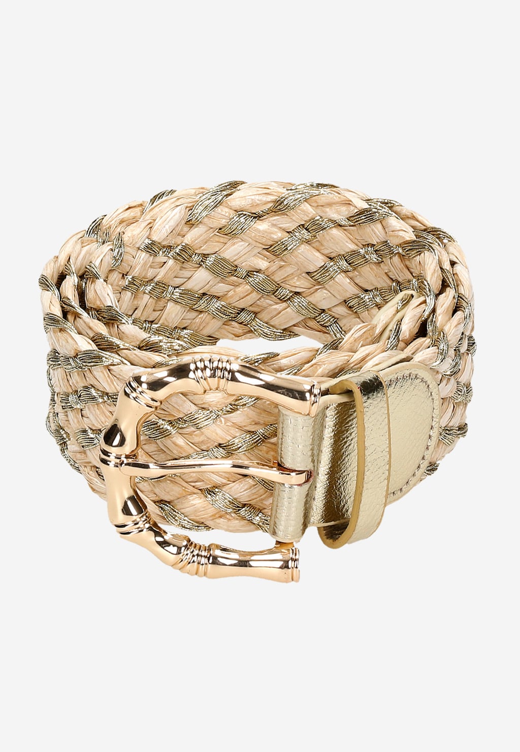 WJS beżowo-złoty pasek damski pleciony WJS91019-44 Widok 4