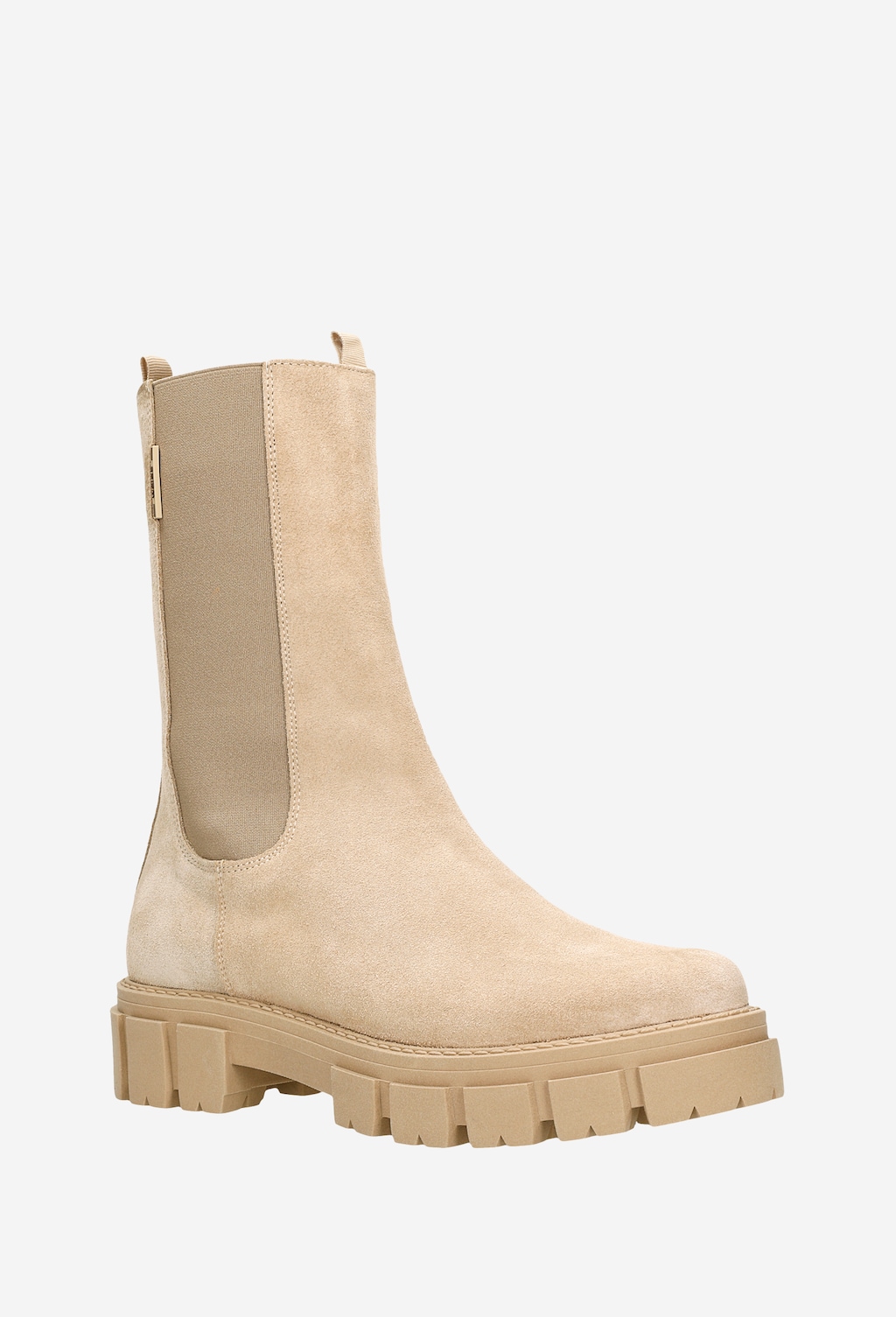 Vyššie dámske členkové čižmy v béžovom prevedení 55117-64 Widok 3