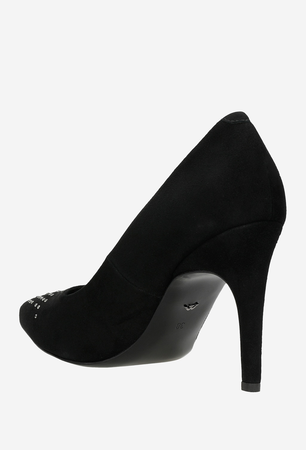 Elegantné dámske lodičky z čiernej velúrovej kože 35061-61 Widok 4