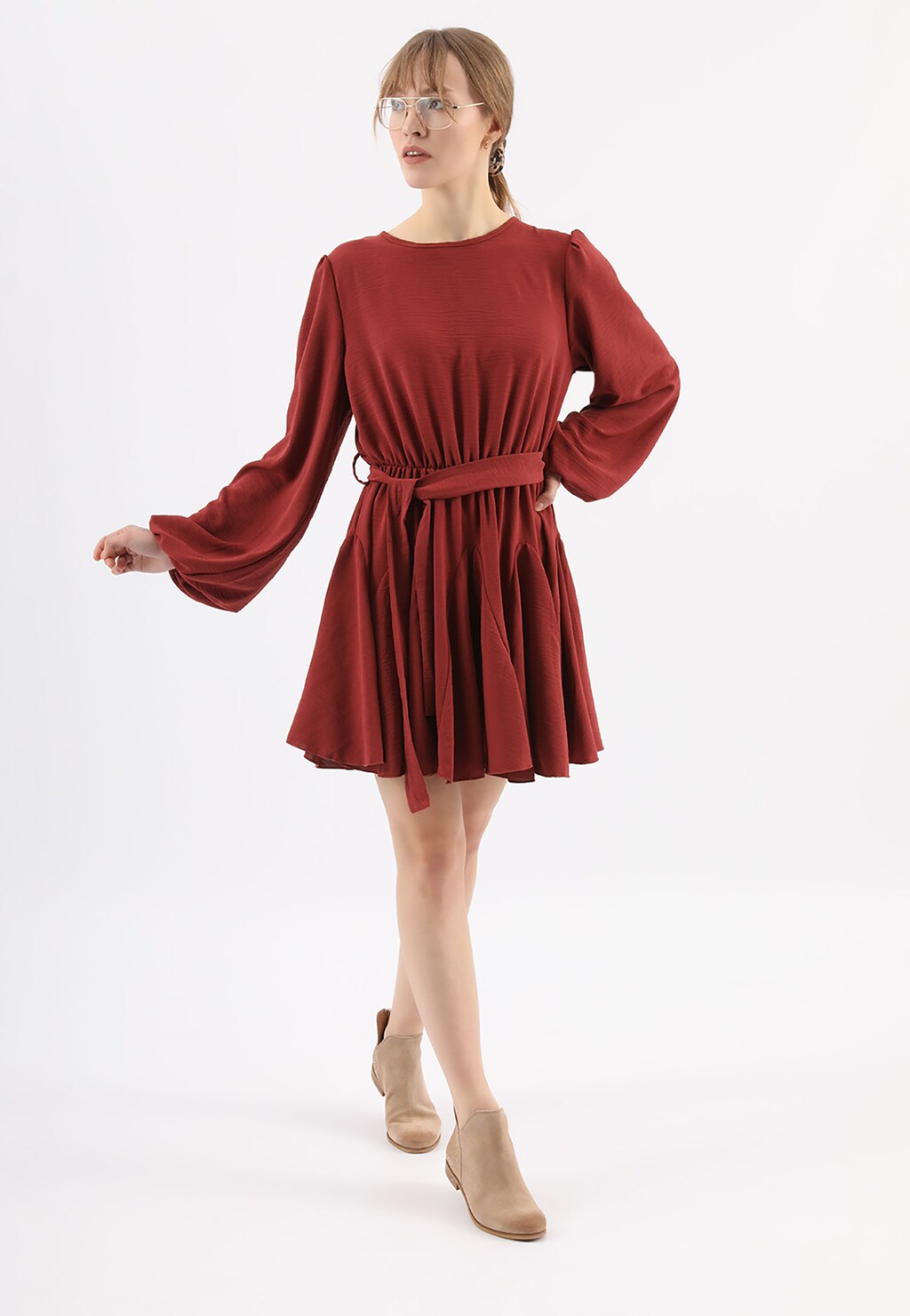 Bledohnedé dámske členkové topánky ako vychádzková obuv 55002-64 Widok 1