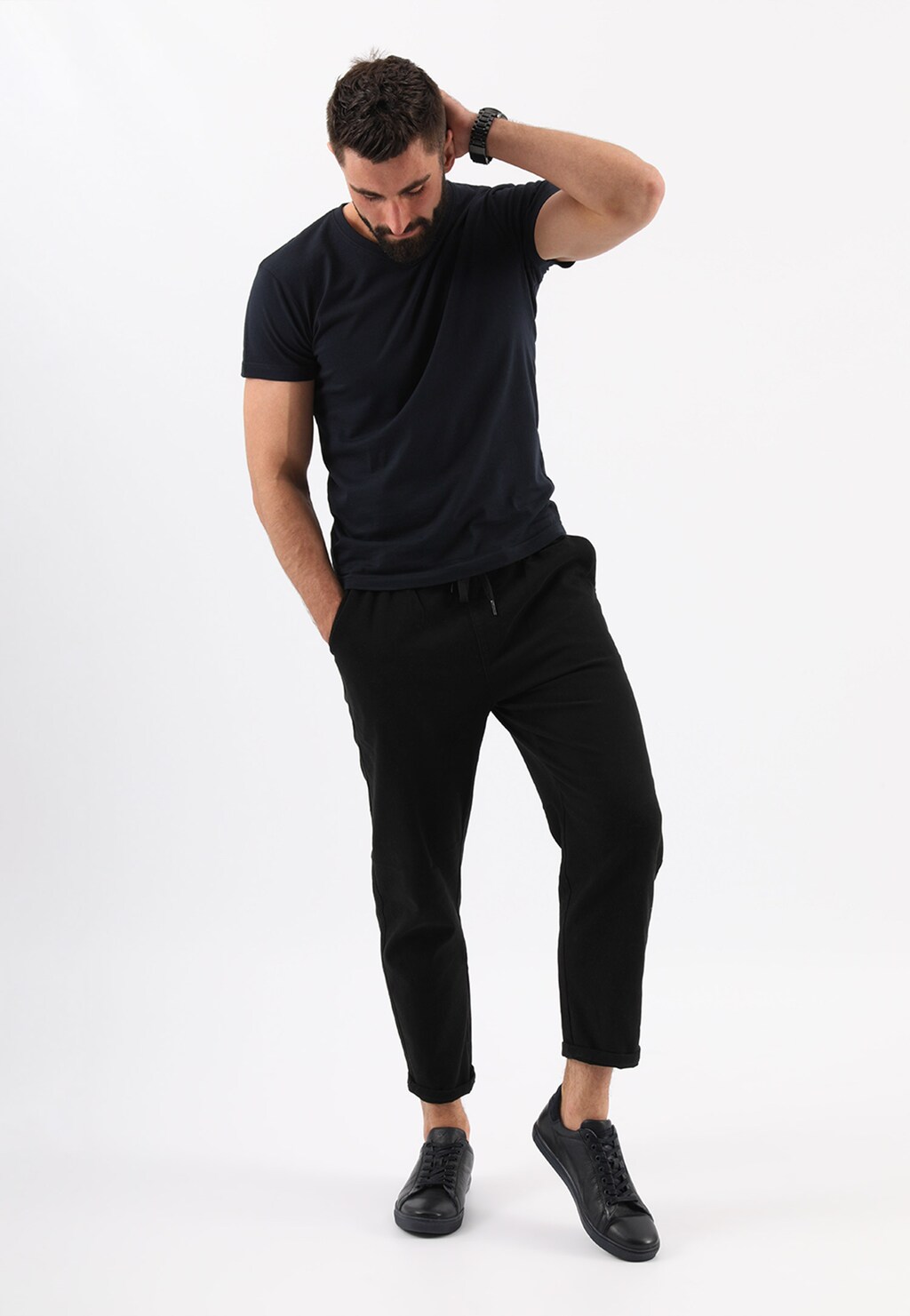 Tmavomodré pánske tenisky na každú príležitosť 9060-76 Widok 8