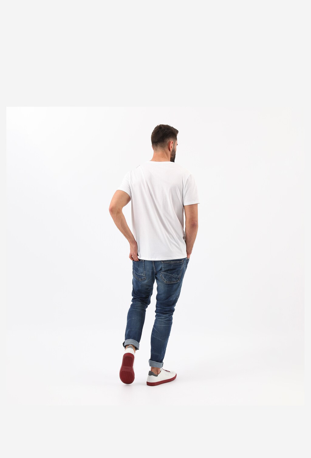 Biele pánske kožené tenisky na šport Wojas 10076-79 Widok 8