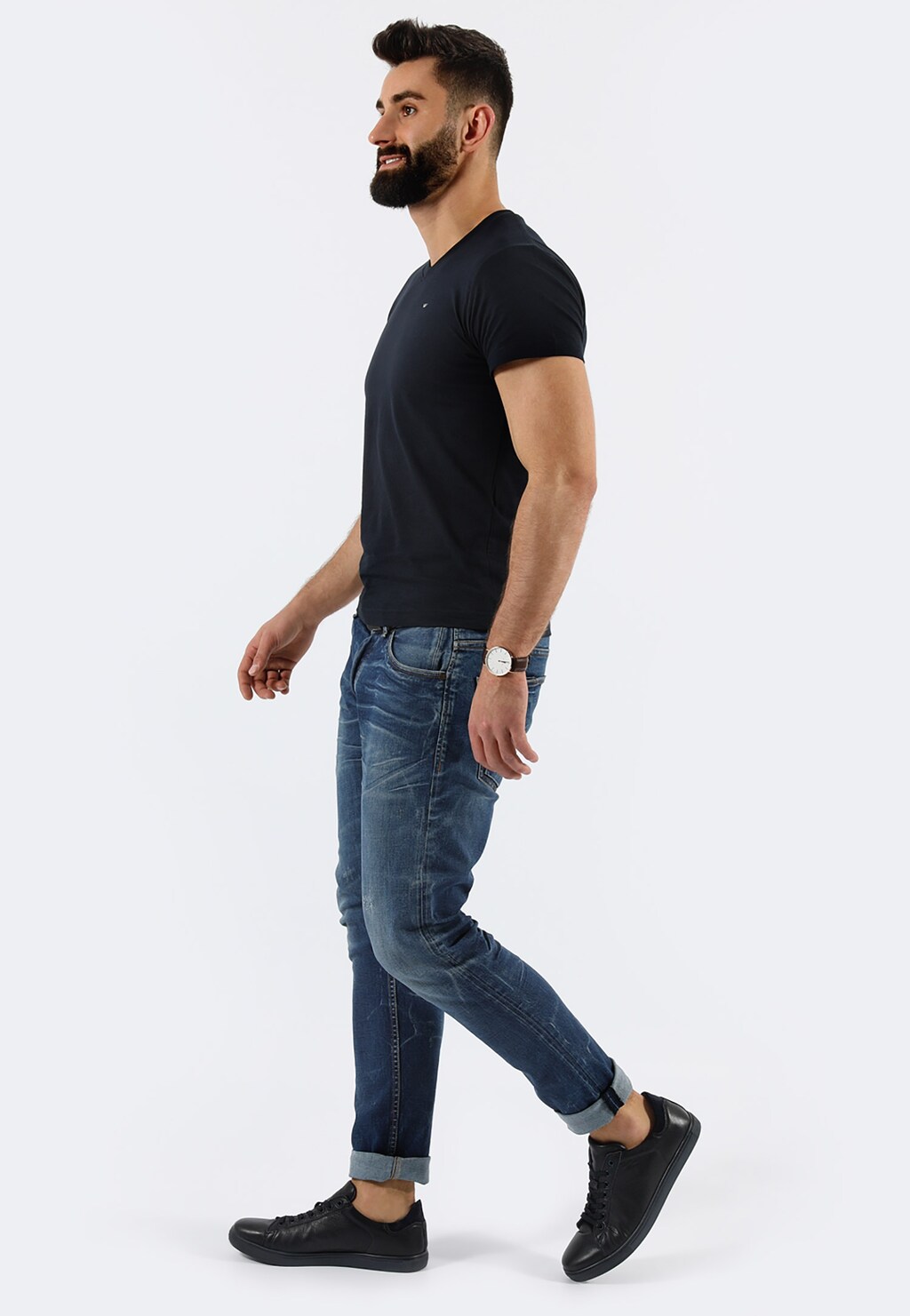 Čierne pánske botasky v minimalistickom prevedení 9060-71 Widok 1