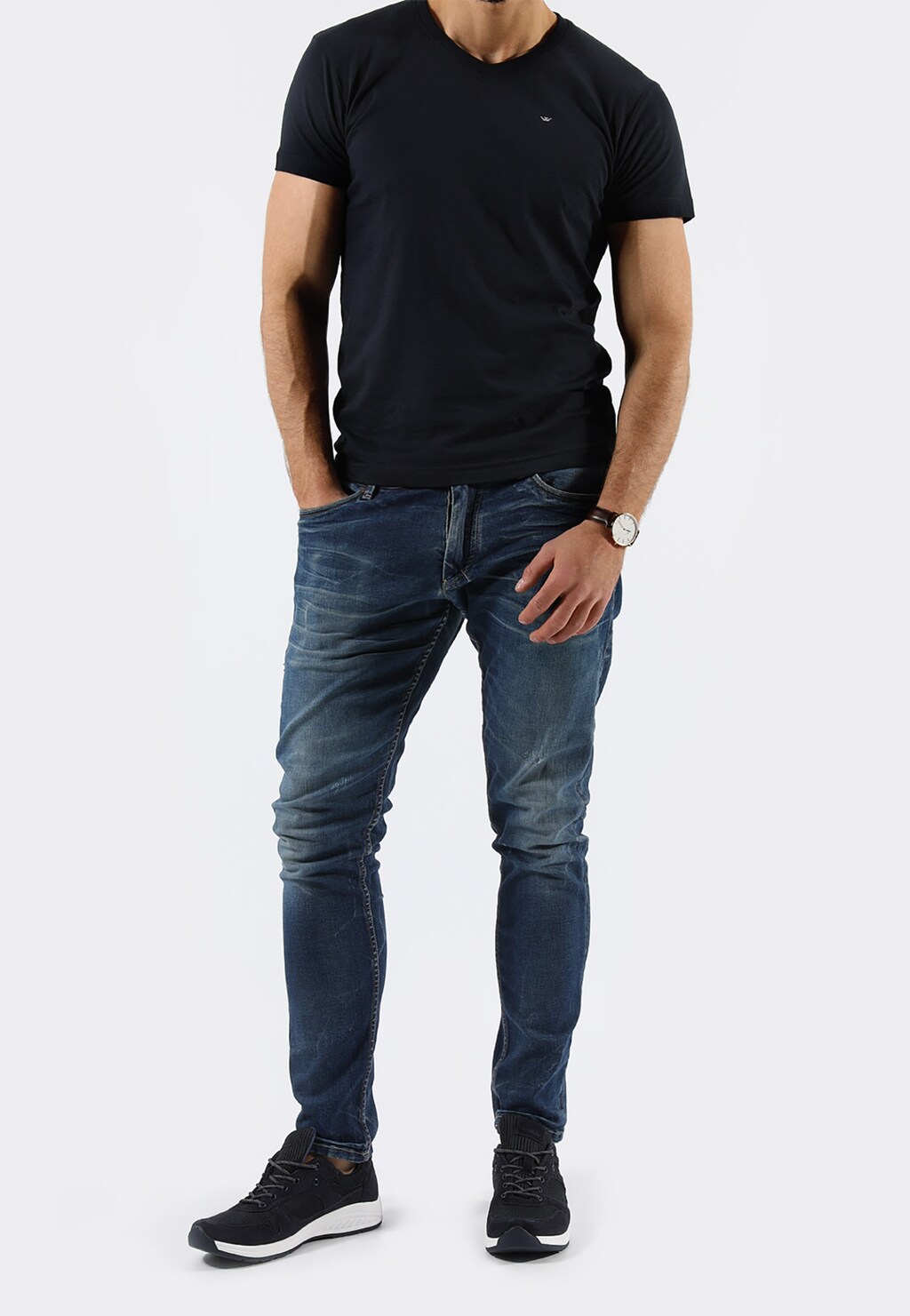 Granatowe półbuty męskie 9061-86 Widok 1