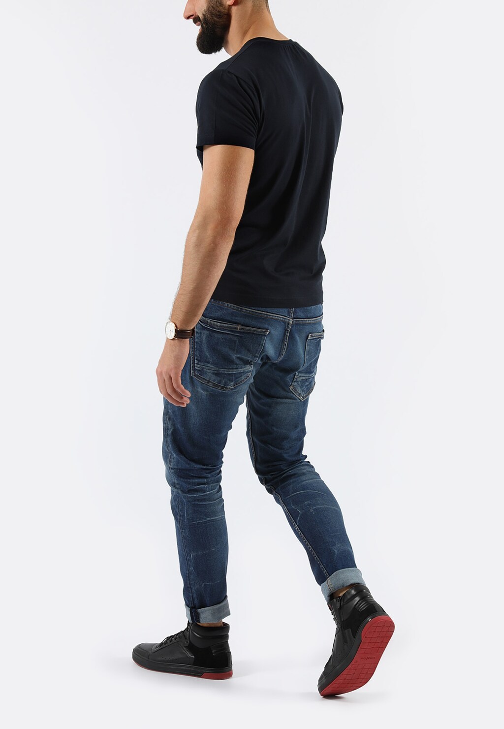 Czarne trzewiki męskie 9183-71 Widok 7