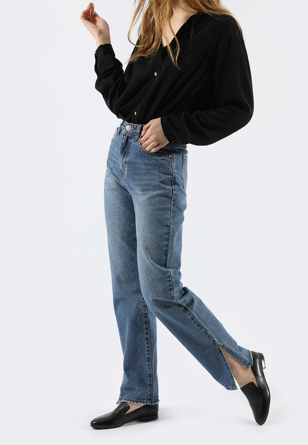 Černé lesklé mokasíny dámské z kvalitní kůže 46047-51 Widok 9