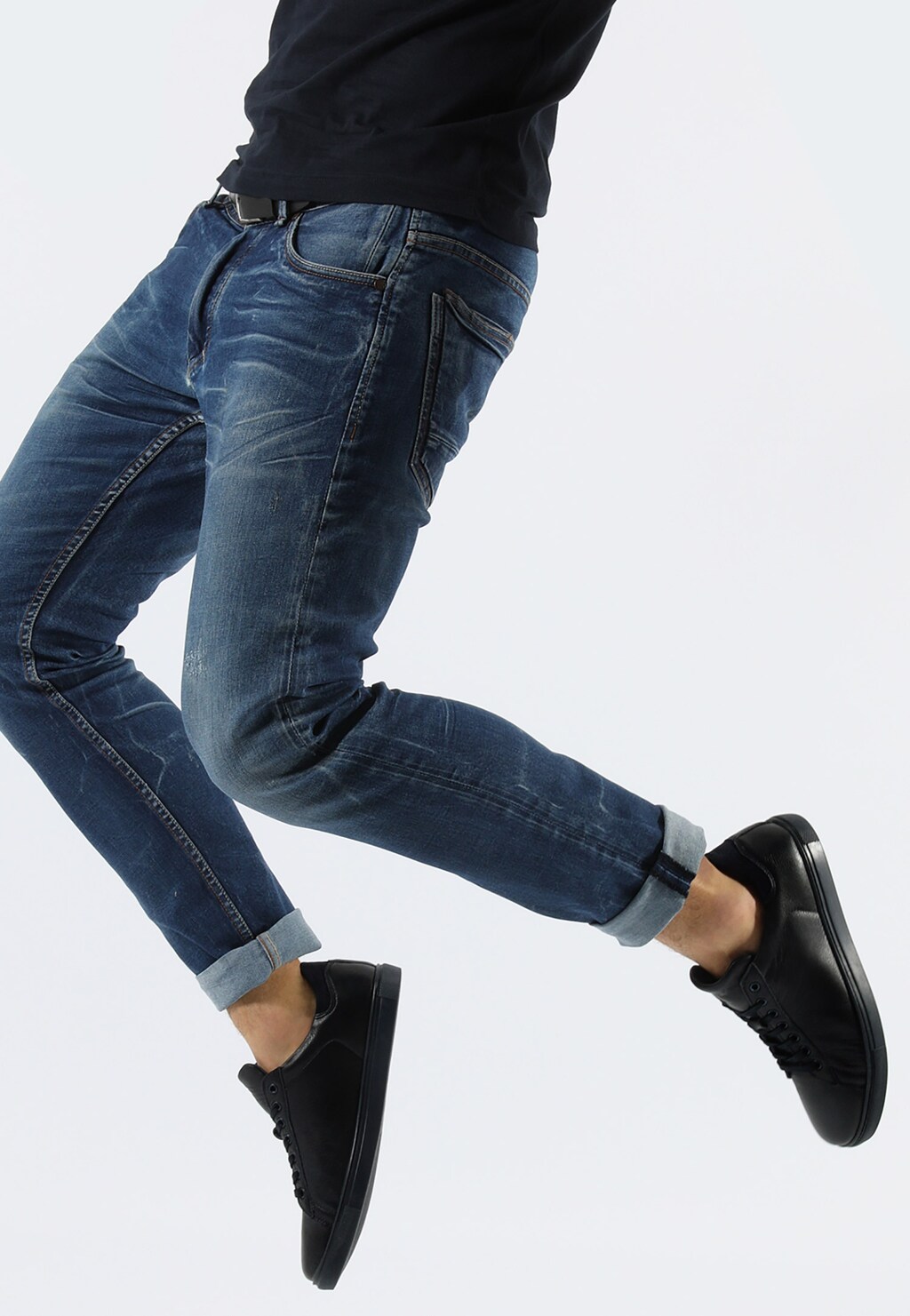 Čierne pánske botasky v minimalistickom prevedení 9060-71 Widok 8