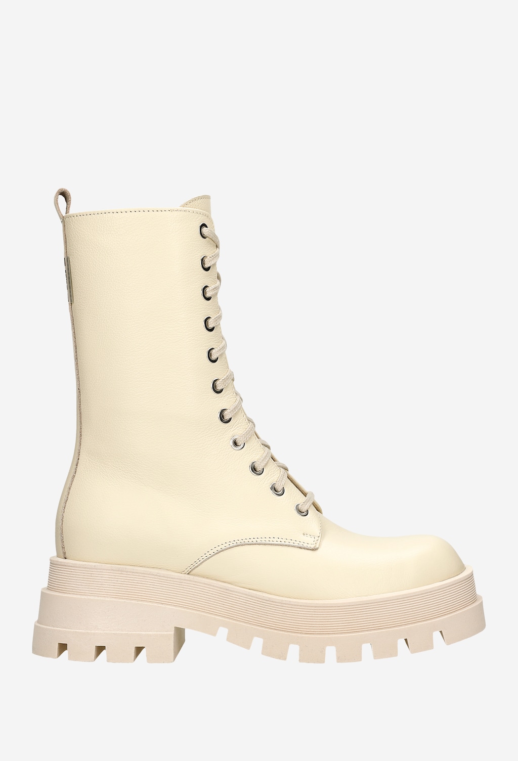 Originálne kožené členkové čižmy v béžovej farbe 64082-54 Widok 2