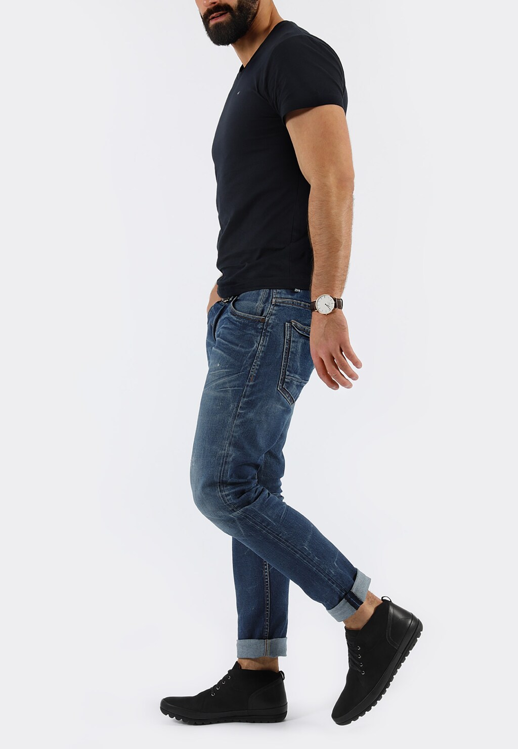 Pánske čižmy na každodenné nosenie z brúsenej kože 9164-71 Widok 7