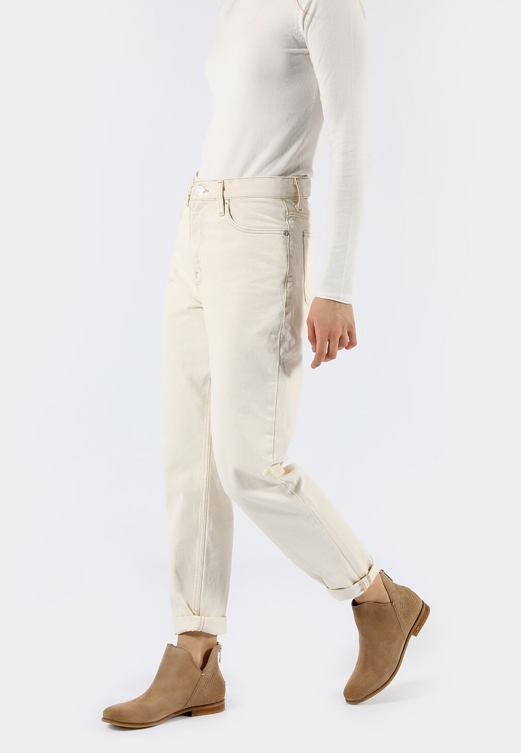 Bledohnedé dámske členkové topánky ako vychádzková obuv 55002-64 Widok 8