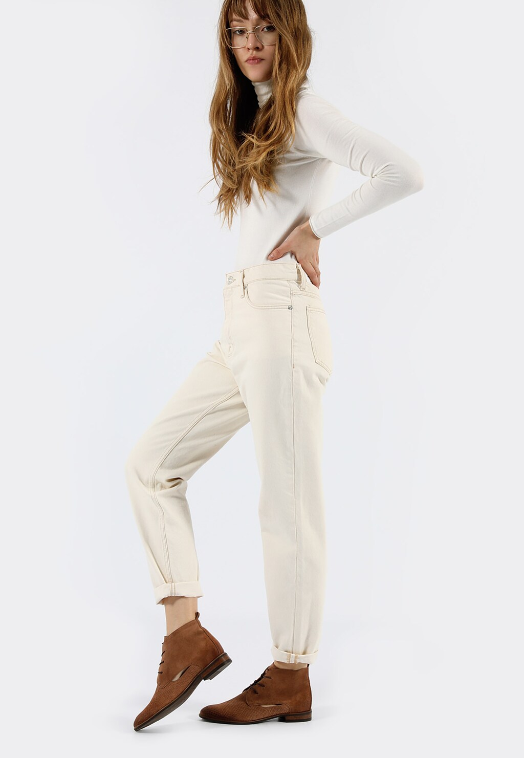 Bledohnedé nízke čižmy na vychádzky do mesta 64036-62 Widok 7