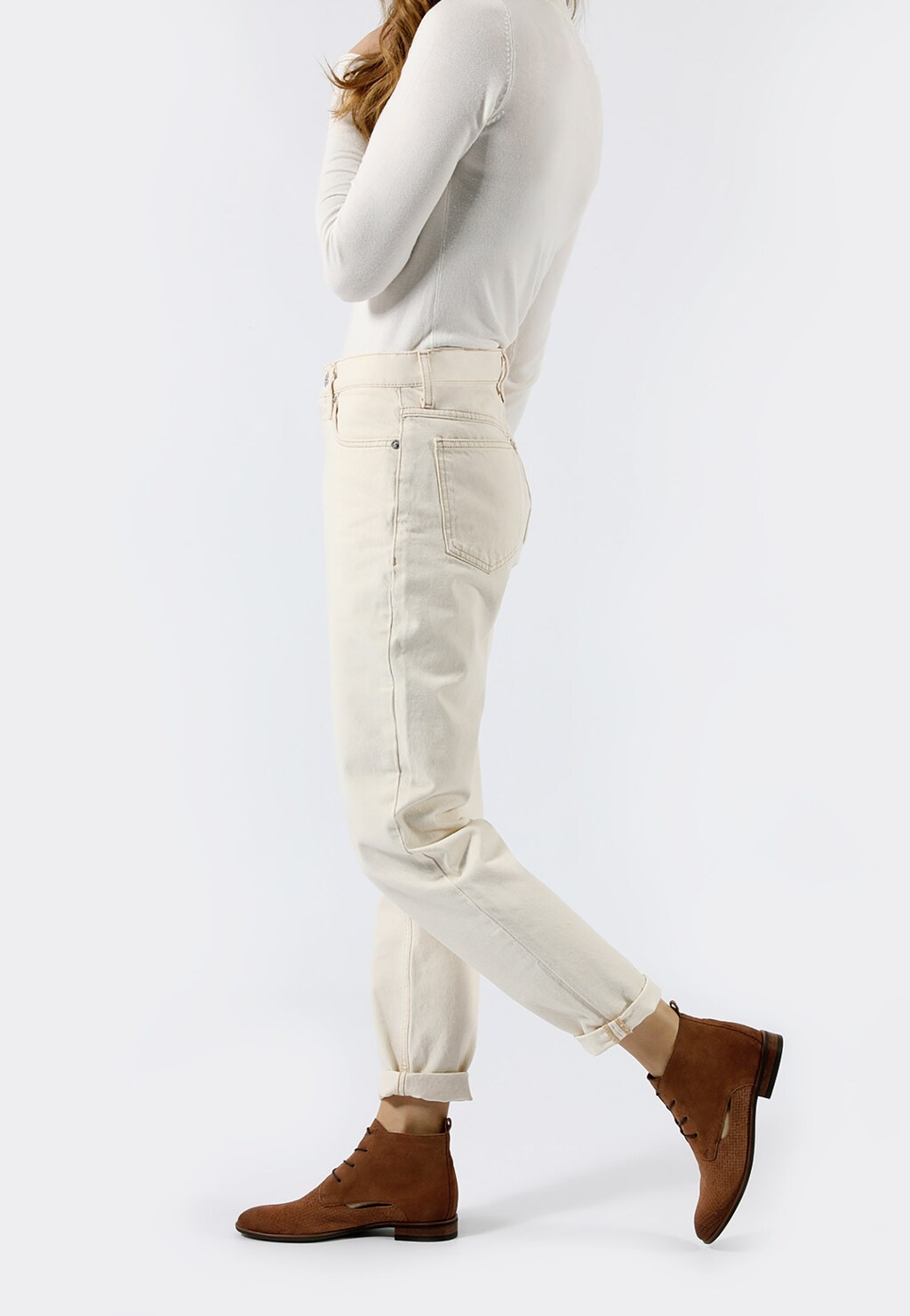 Bledohnedé nízke čižmy na vychádzky do mesta 64036-62 Widok 1