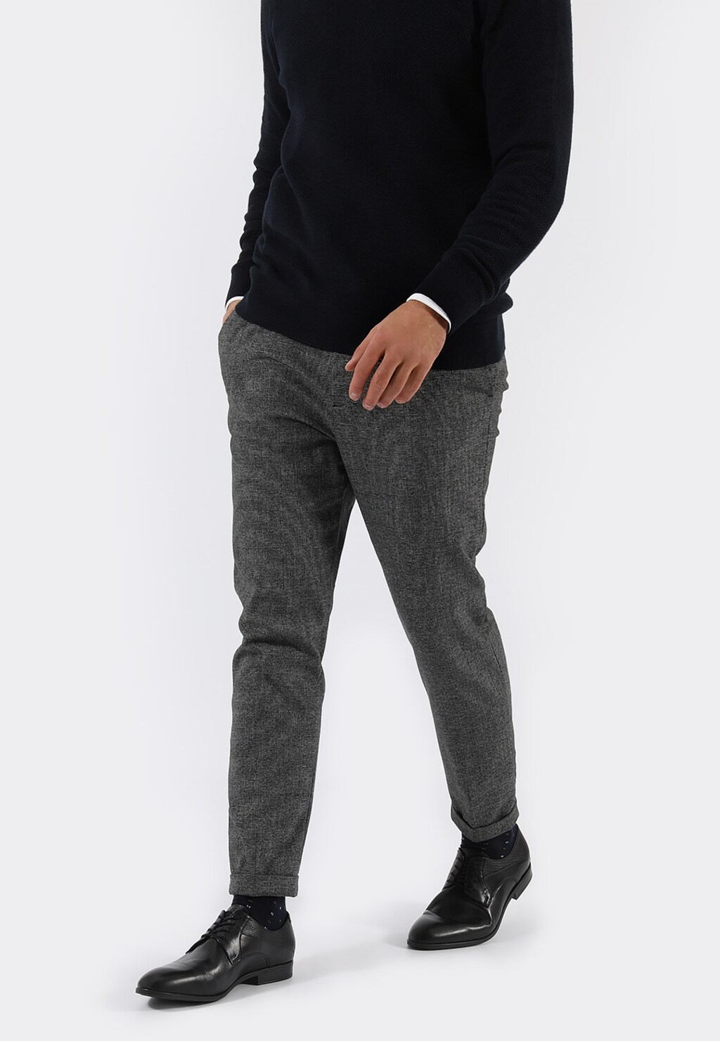 Czarne wizytowe półbuty męskie 10002-51 Widok 8