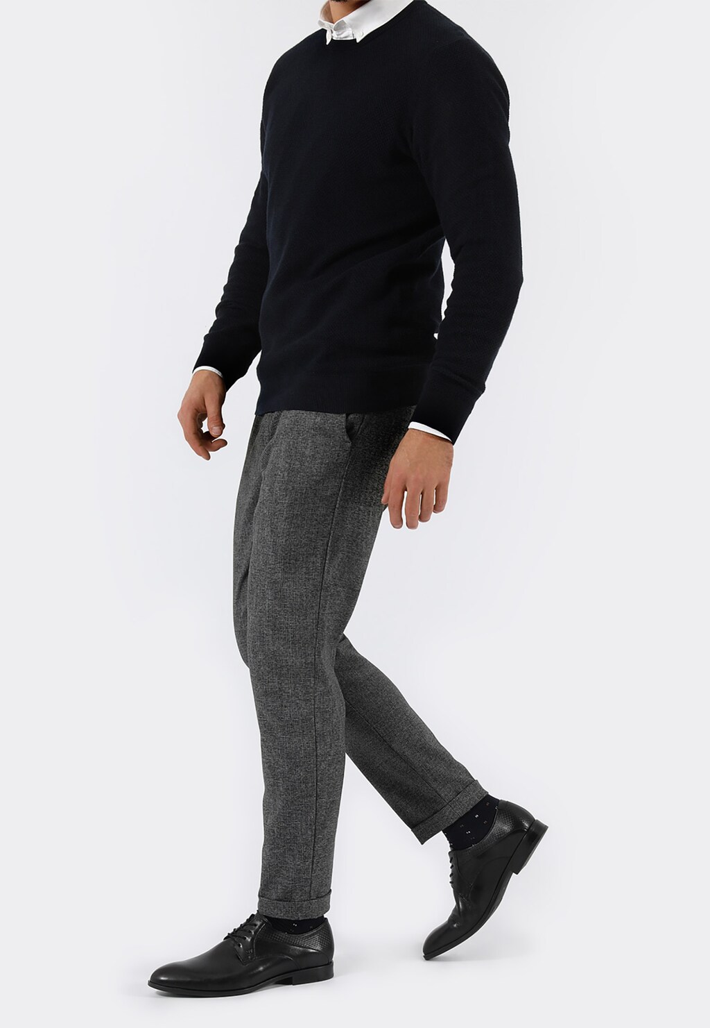 Czarne wizytowe półbuty męskie 10002-51 Widok 9