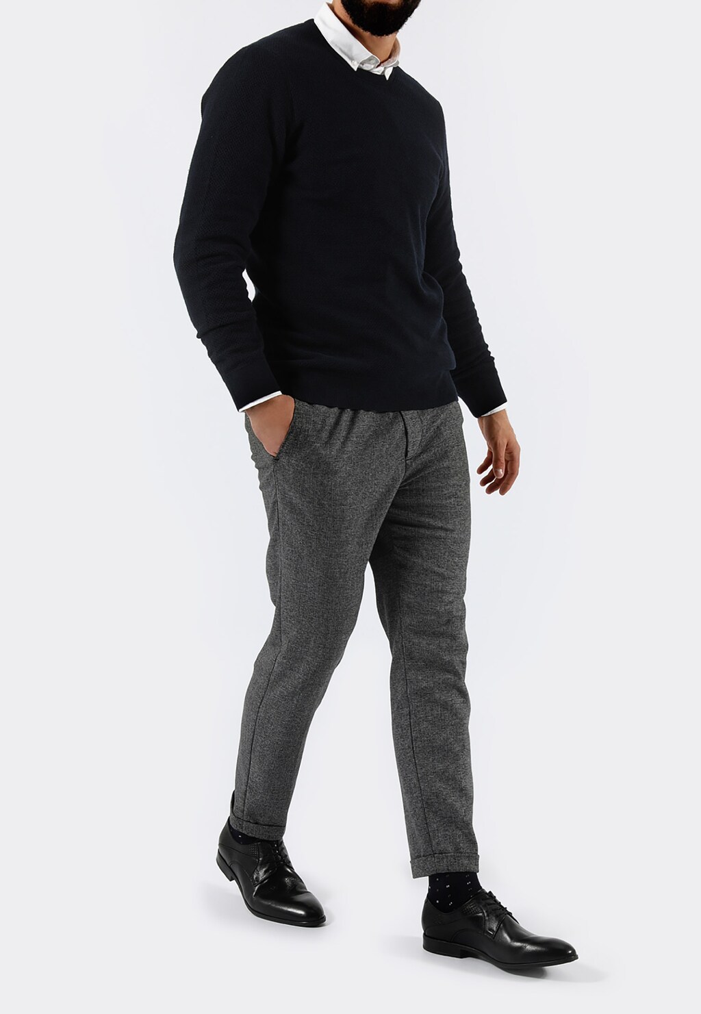 Czarne wizytowe półbuty męskie 10002-51 Widok 1