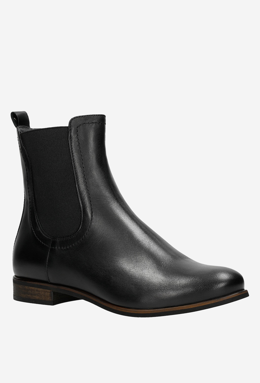 Kožené členkové čižmy pre dámu v čiernej farbe 55060-51 Widok 3