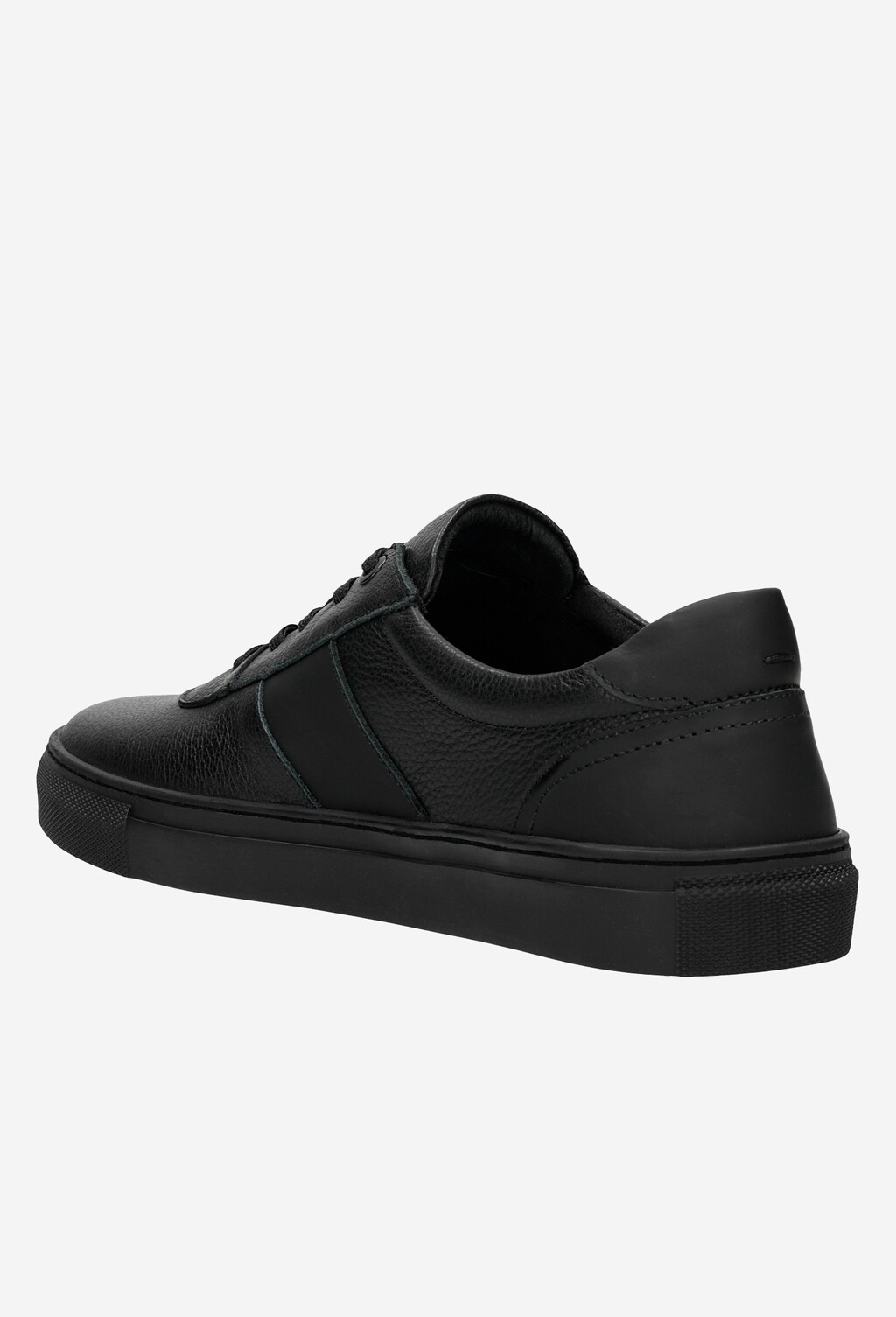 Czarne skórzane trampki męskie 10017-51 Widok 4