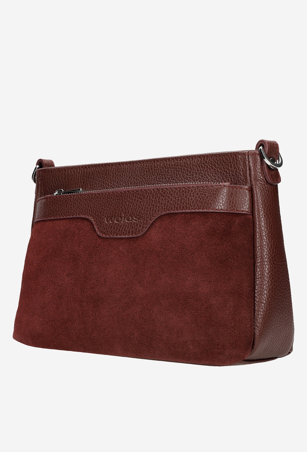 Bordowa torebka damska z łączonych skór 80192-75 Widok 2