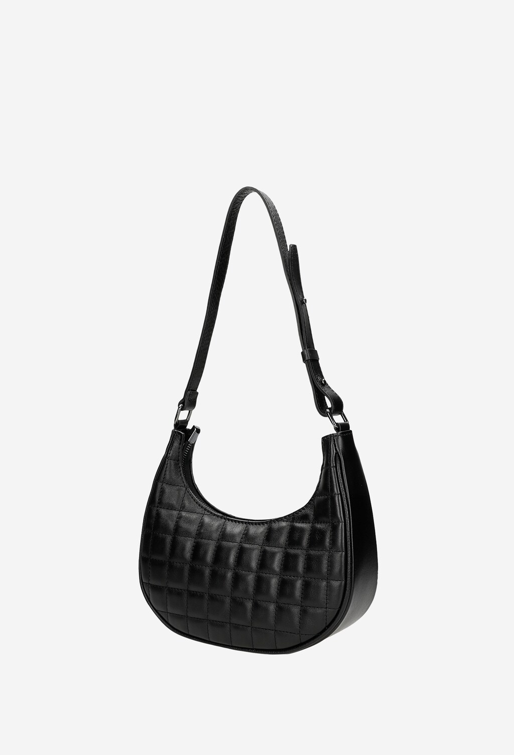 Czarna pikowana torebka damska typu baguette 80185-51 Widok 3