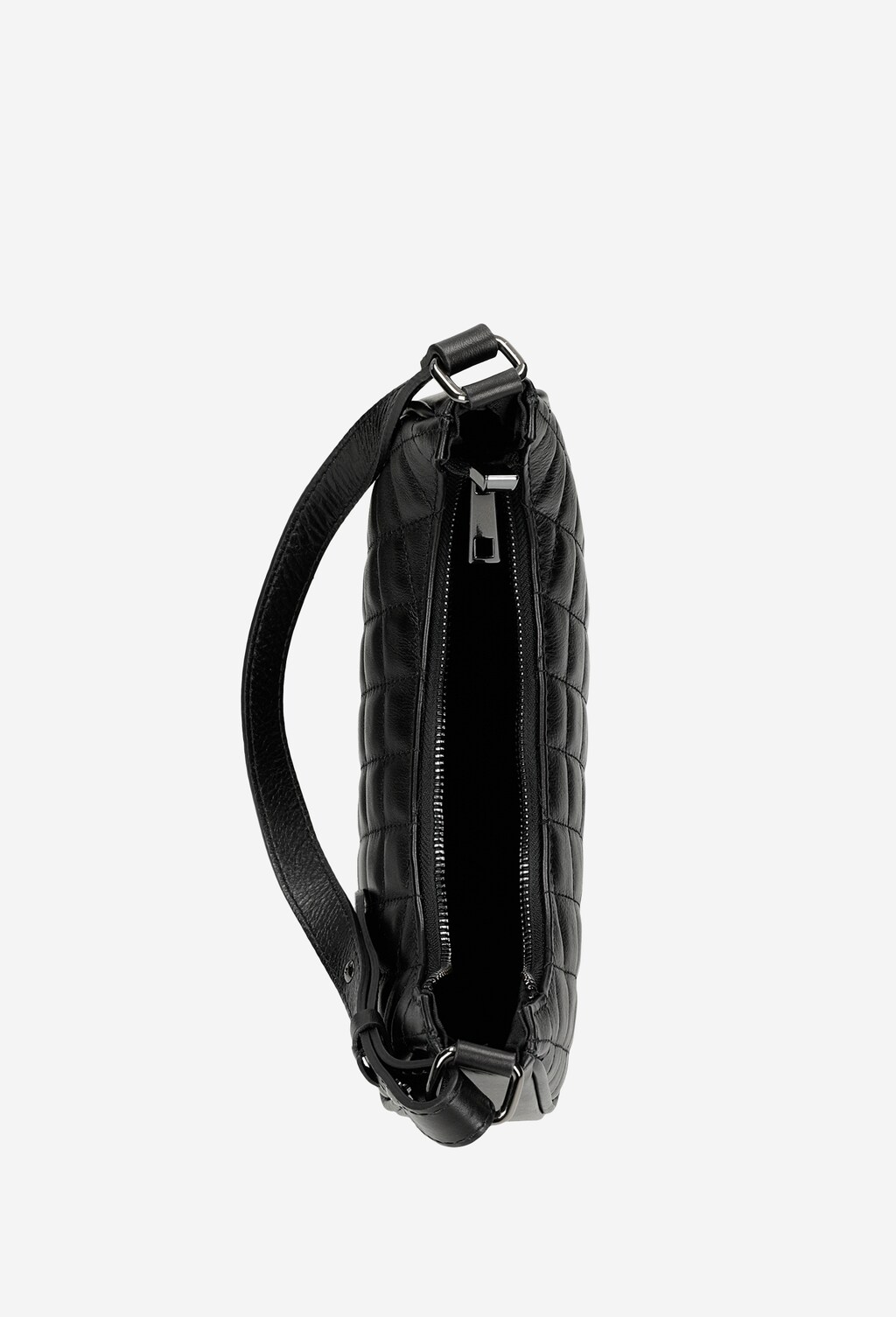 Czarna pikowana torebka damska typu baguette 80185-51 Widok 5