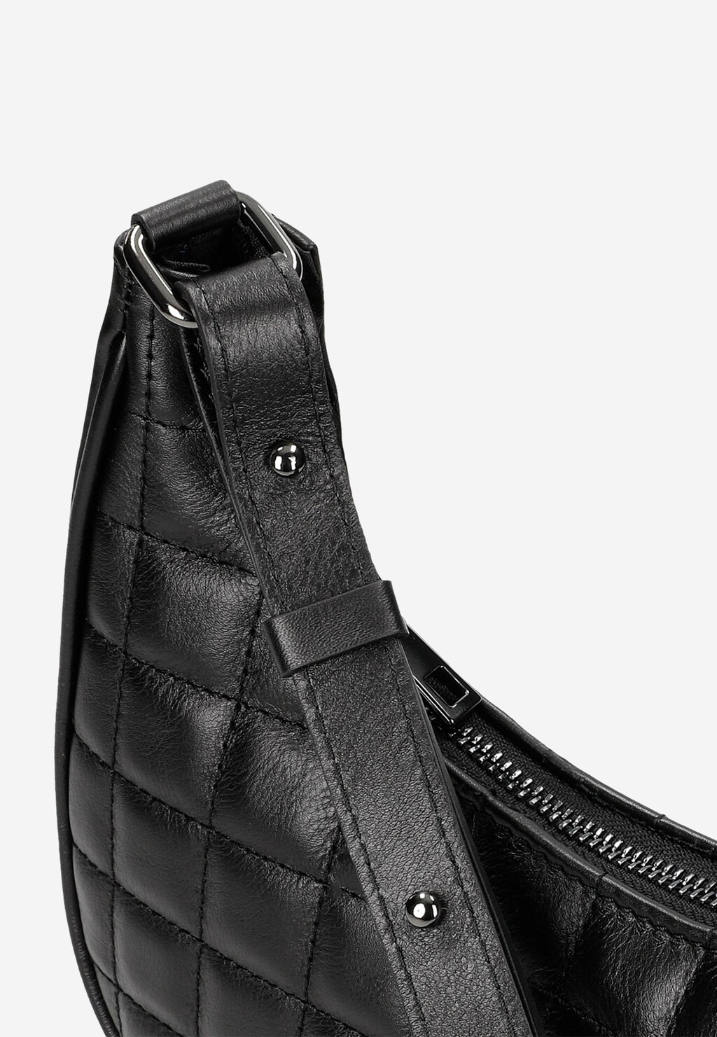 Czarna pikowana torebka damska typu baguette 80185-51 Widok 6