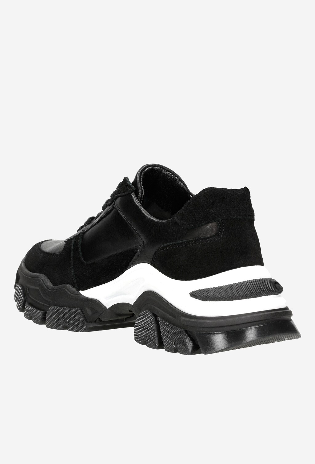 Czarne lekkie i wygodne sneakersy damskie z kontrastową wstawką 46111-71 Widok 4