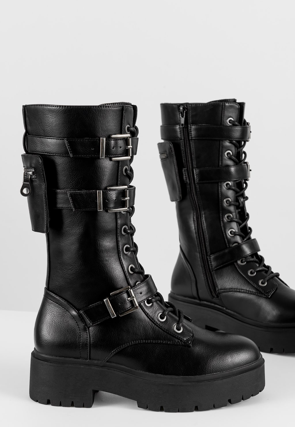 WJS czarne workery damskie z torebką WJS55012-51 Widok 3