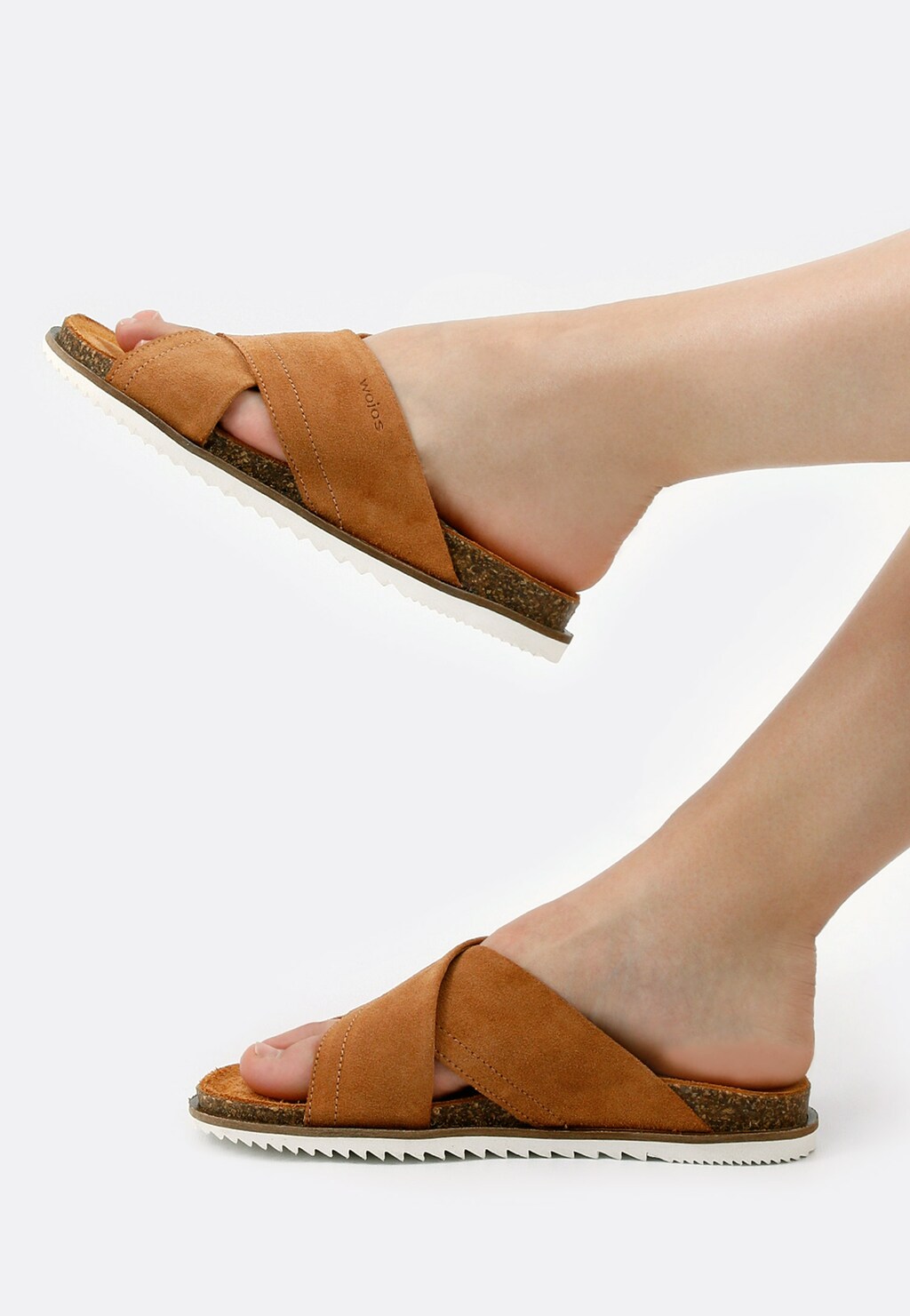 Brązowe klapki damskie na korku 74038-63 Widok 7