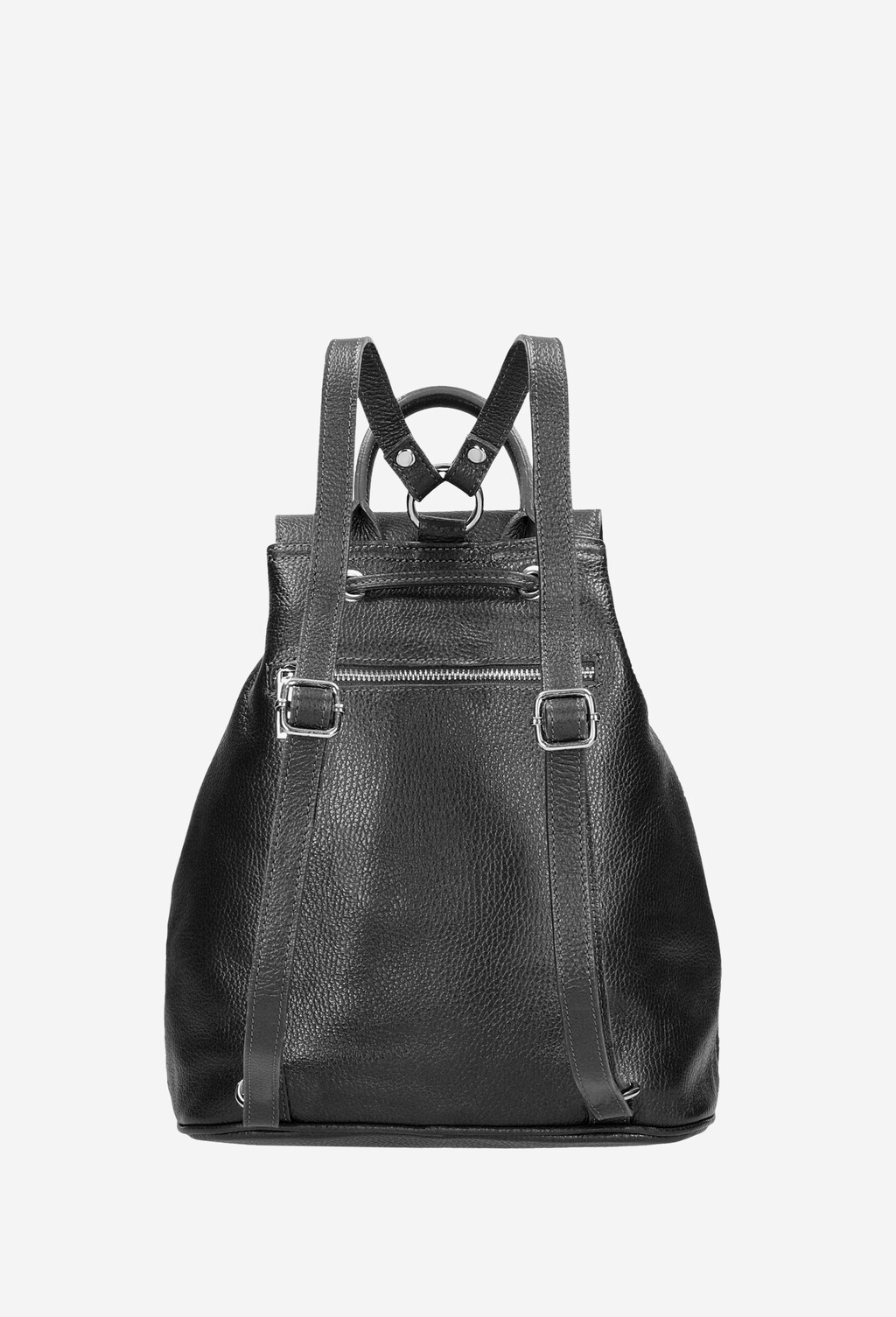 Czarny miejski plecak damski ze skóry licowej 80220-51 Widok 4