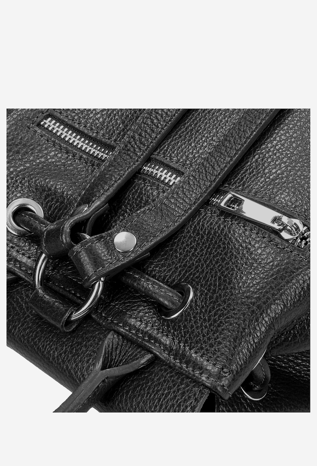 Czarny miejski plecak damski ze skóry licowej 80220-51 Widok 5