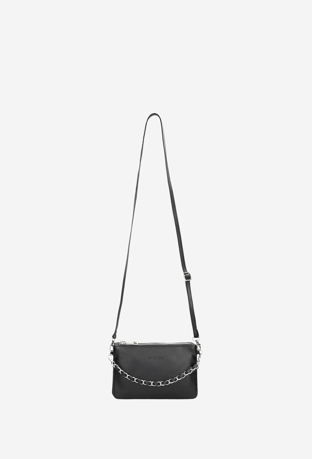 Czarna torebka damska z ozdobnym paskiem 80116-51 Widok 5