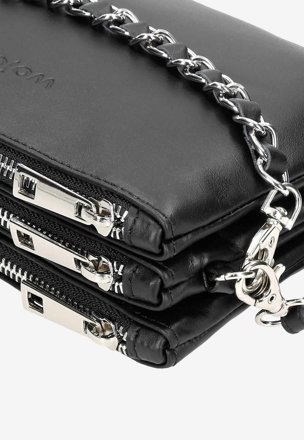 Czarna torebka damska z ozdobnym paskiem 80116-51 Widok 6