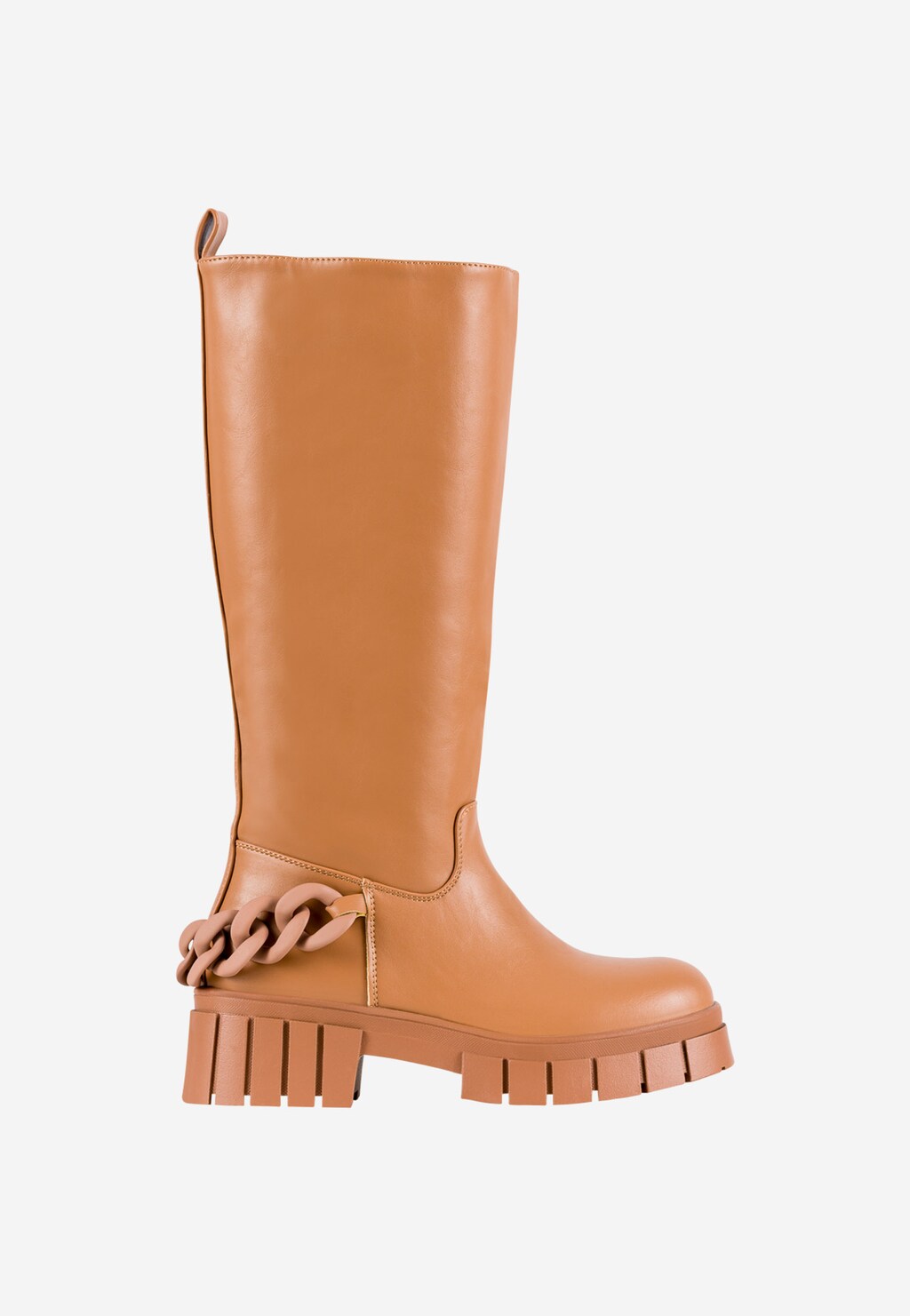 WJS jasnobrązowe kozaki damskie z ozdobnym łańcuchem WJS45011-53 Widok 2