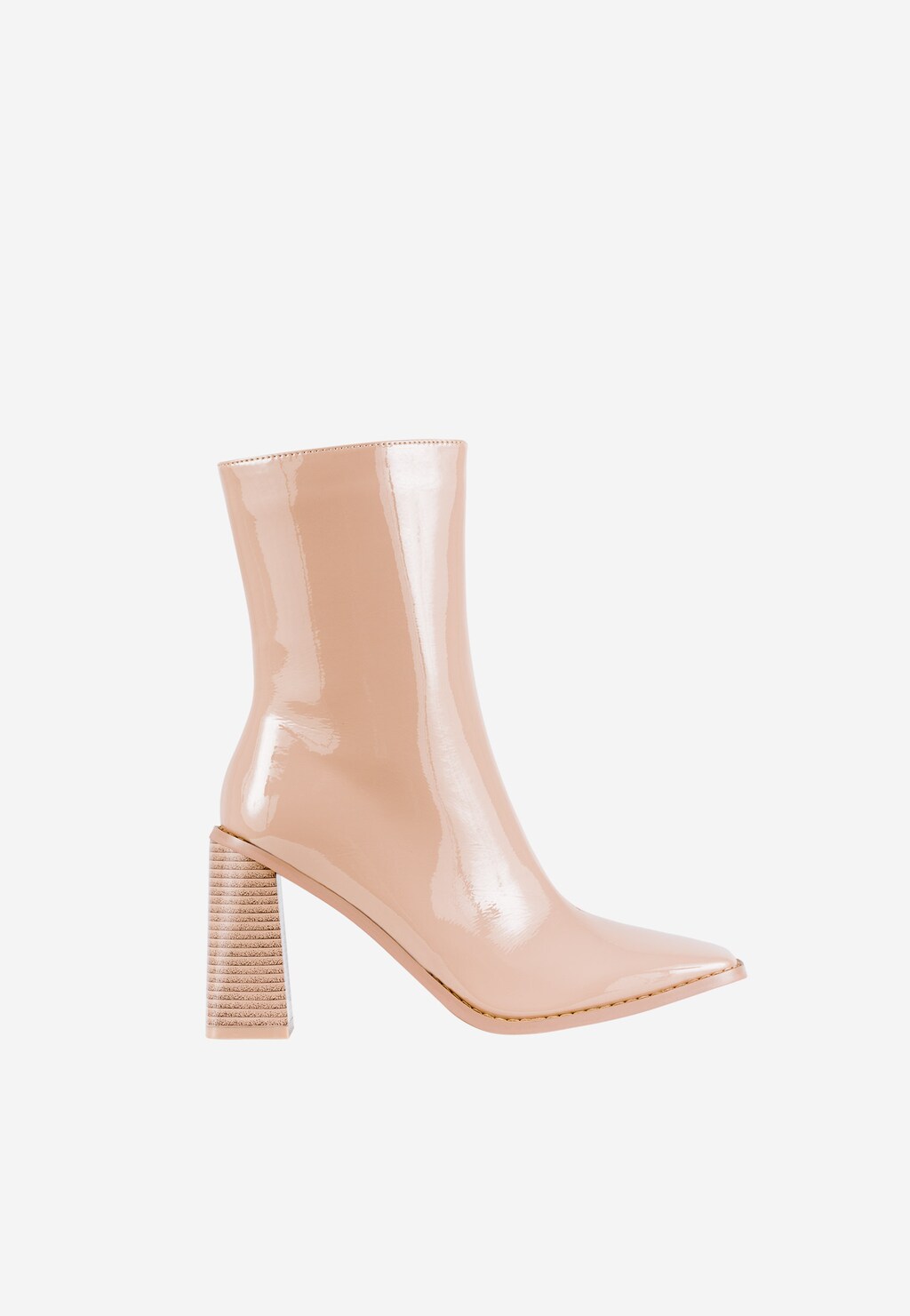 WJS beżowe lakierowane botki z noskiem w szpic WJS46035-34 Widok 1