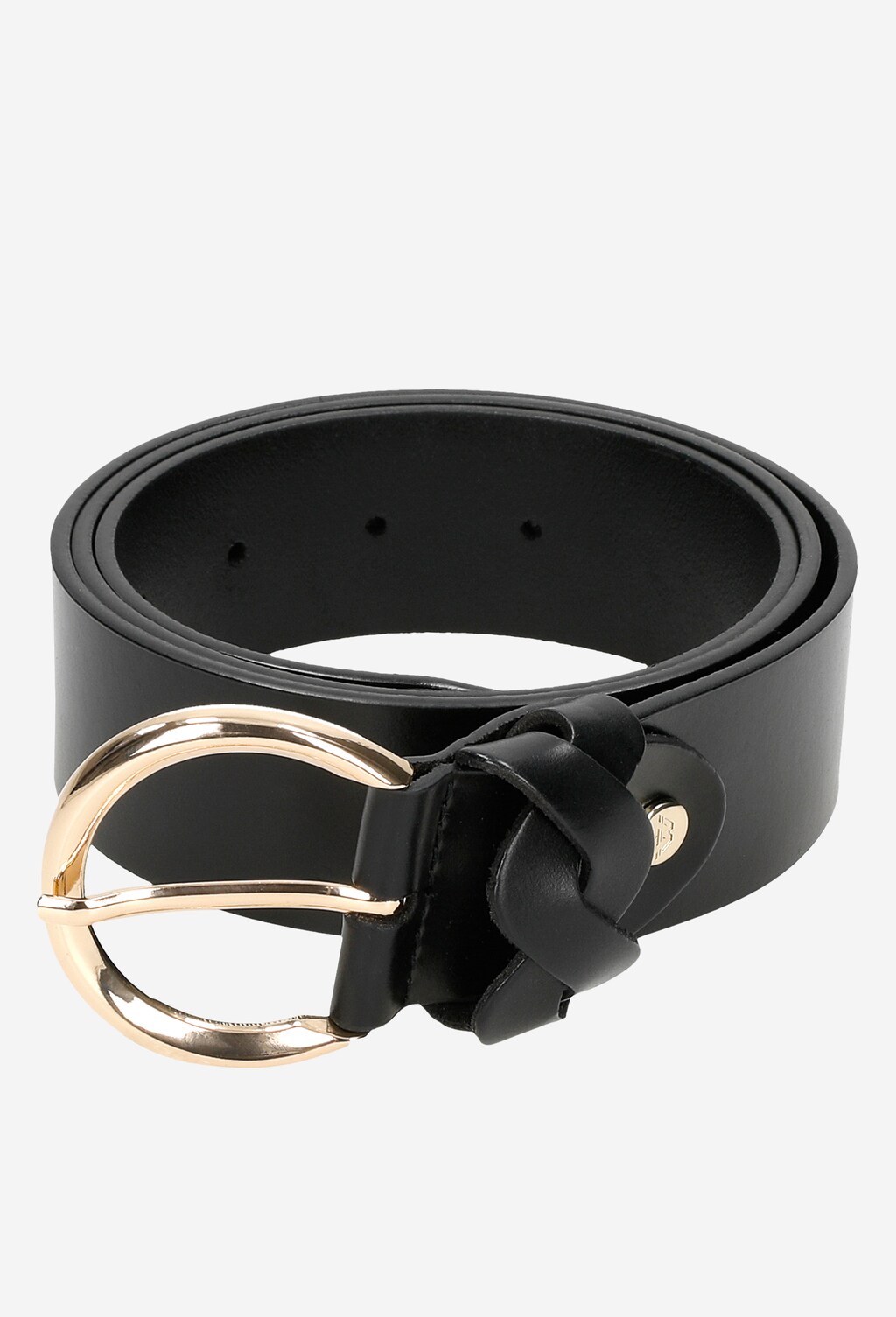 Czarny pasek damski z plecioną szlufką 93029-51 Widok 5