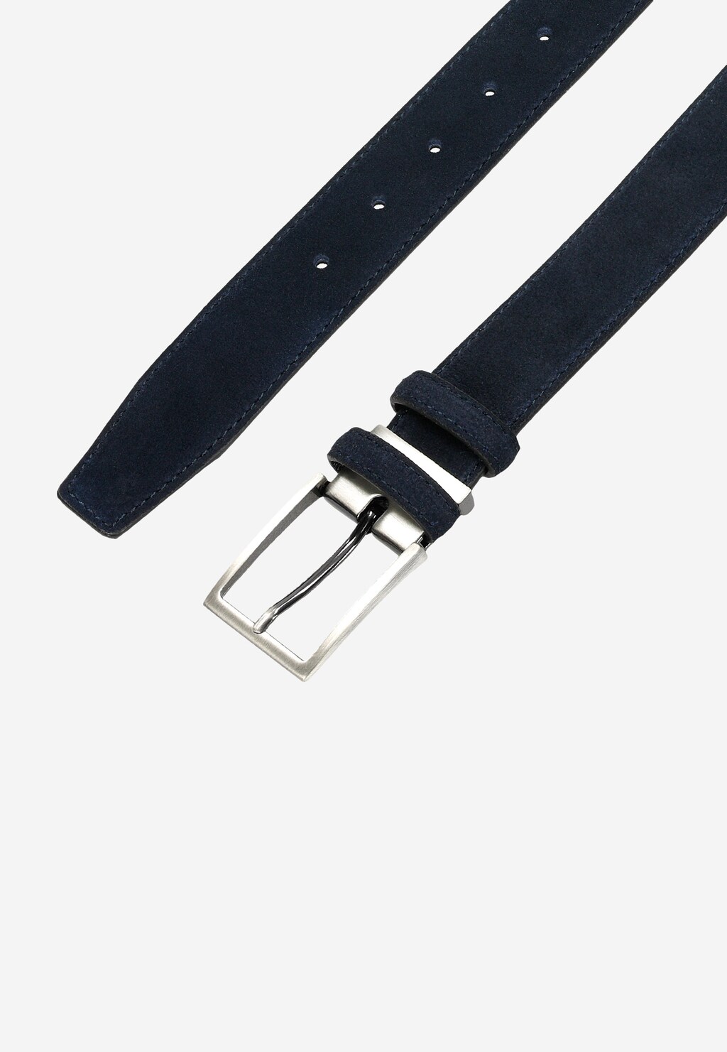 Granatowy pasek męski z dwoiny welurowej 93065-26 Widok 4