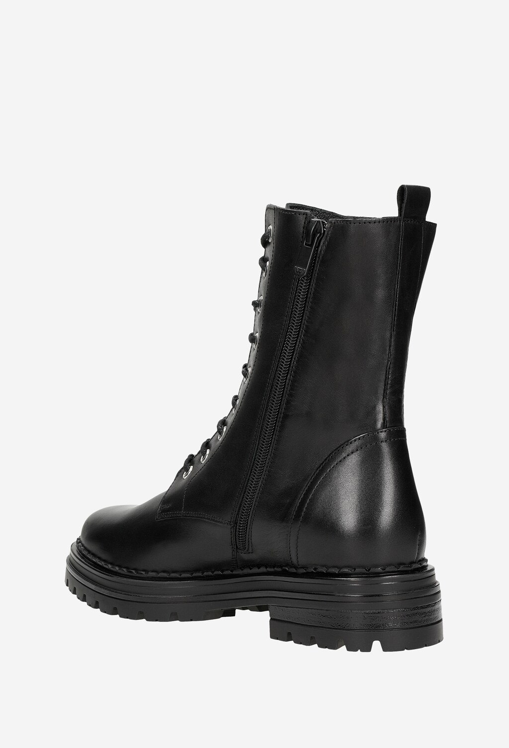 Jesenné kožené členkové topánky v čiernej farbe 64069-51 Widok 3
