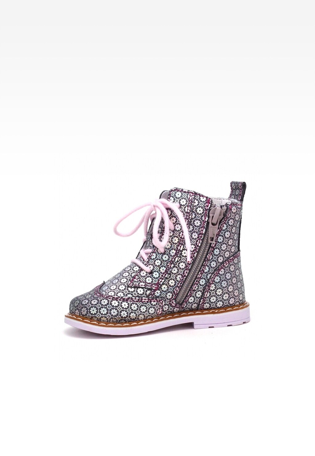 Trzewiki BARTEK 1087-GHVS, dla dziewcząt, szaro-biało-różowy Widok 4