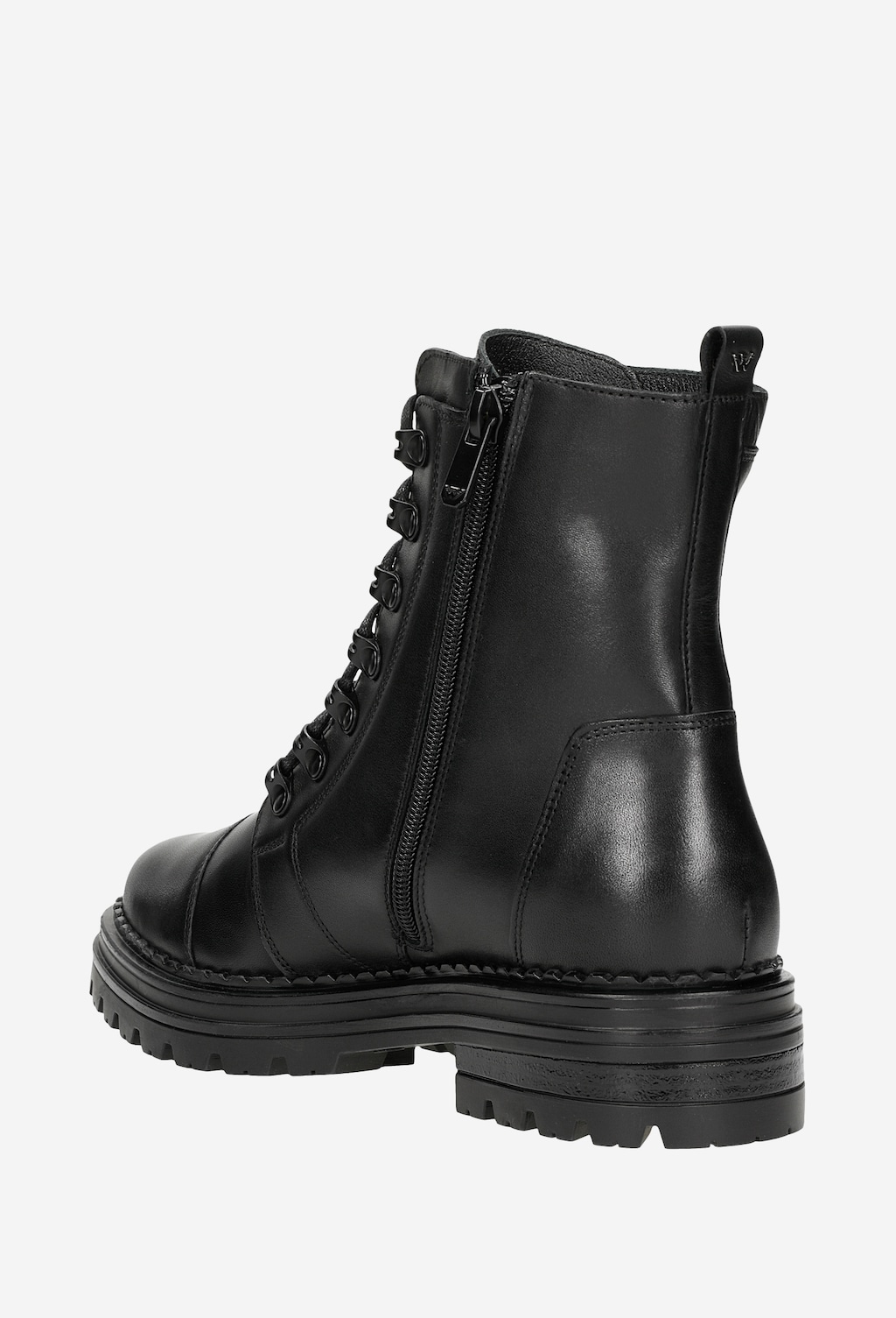 Pohodlné kožené členkové čižmy z čiernej lícovej kože 64040-51 Widok 3