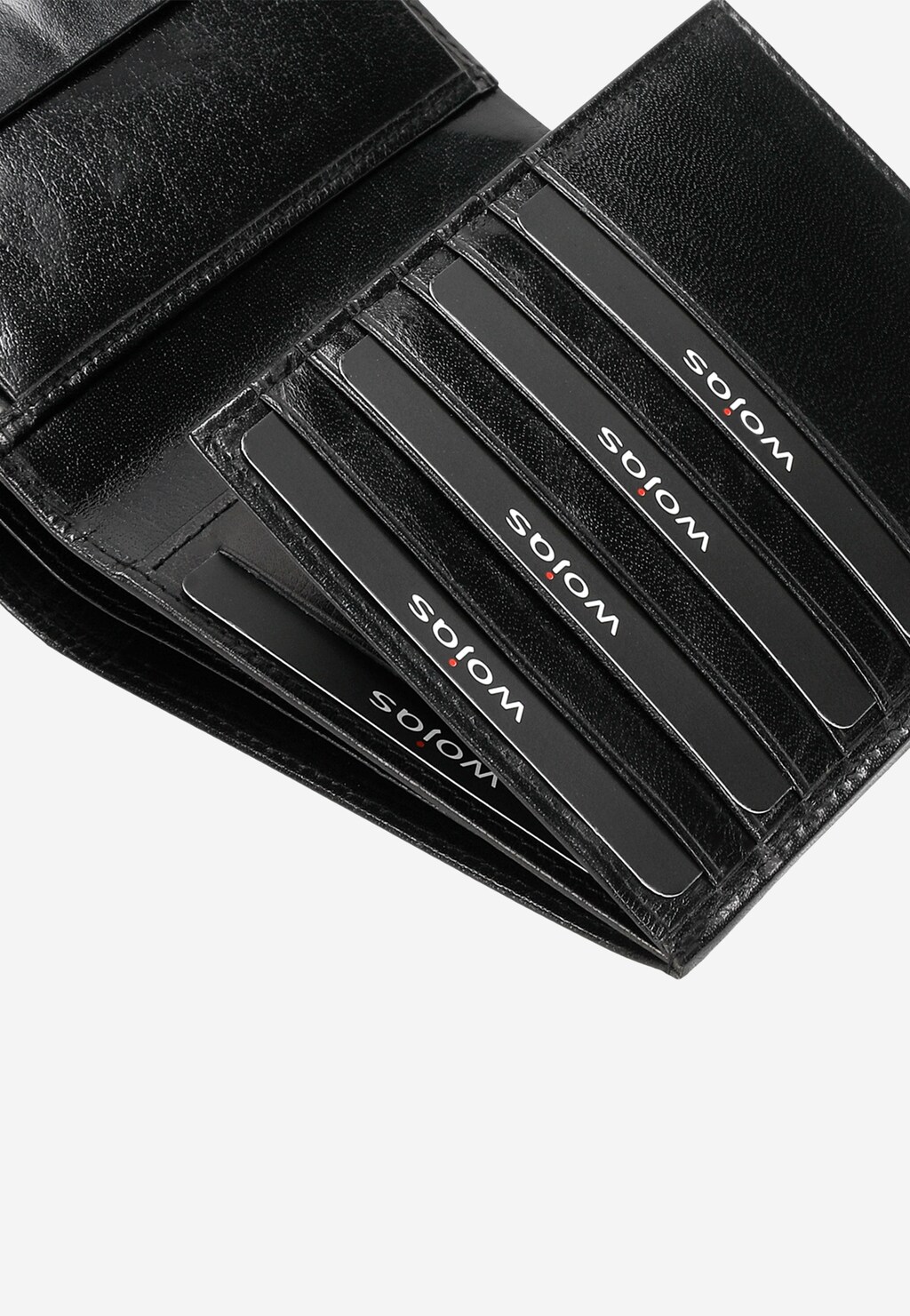 Pánska kožená peňaženka v čiernej farbe na mince aj bankovky 91027-51 Widok 6