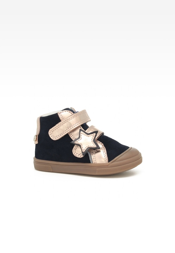 Sneakers BARTEK 11384022, dla dziewcząt, granatowo-złoty