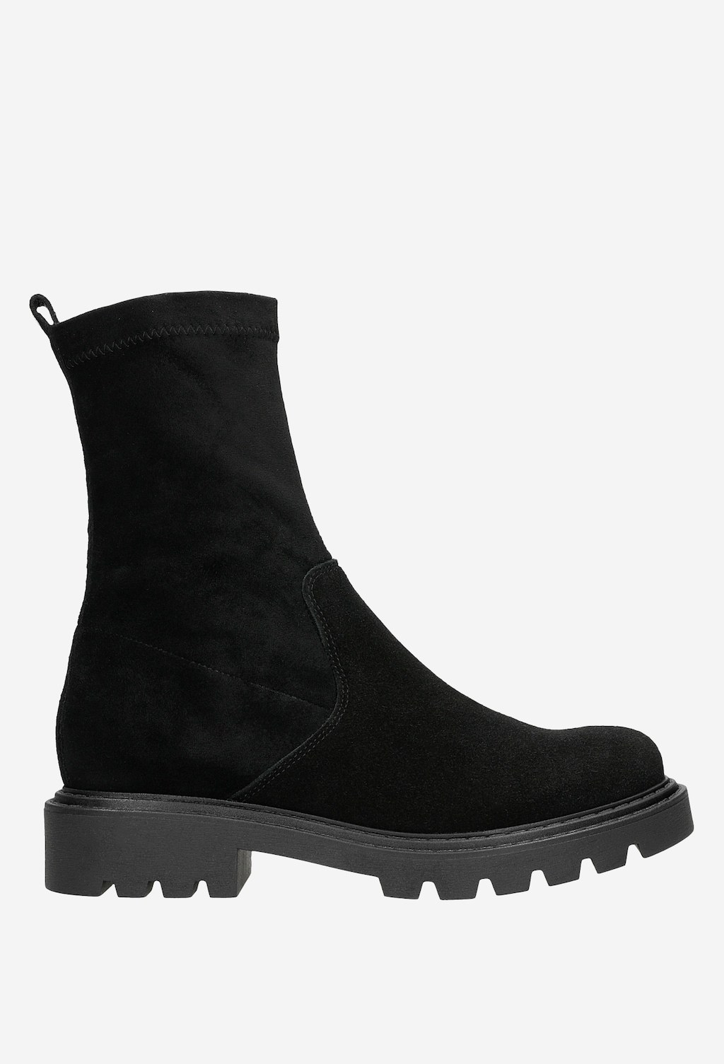 Czarne jesienne bikery damskie z dwoiny welurowej i stretchu  55100-81 Widok 2