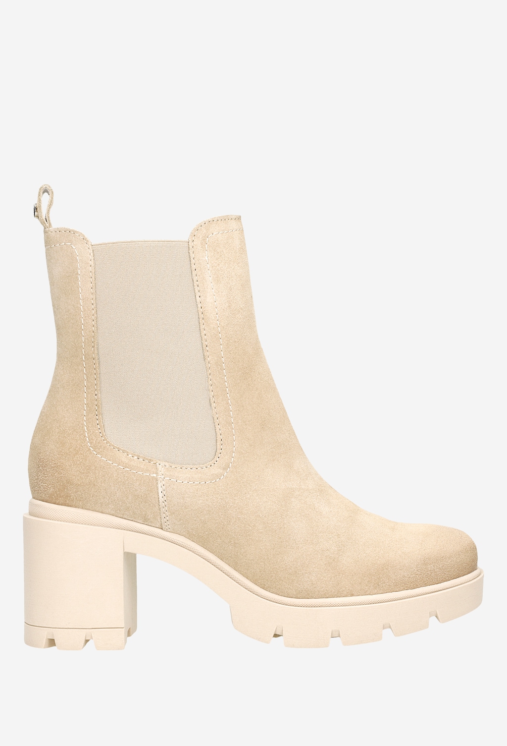 Béžové dámske členkové čižmy s hrubou podrážkou 55109-64 Widok 2