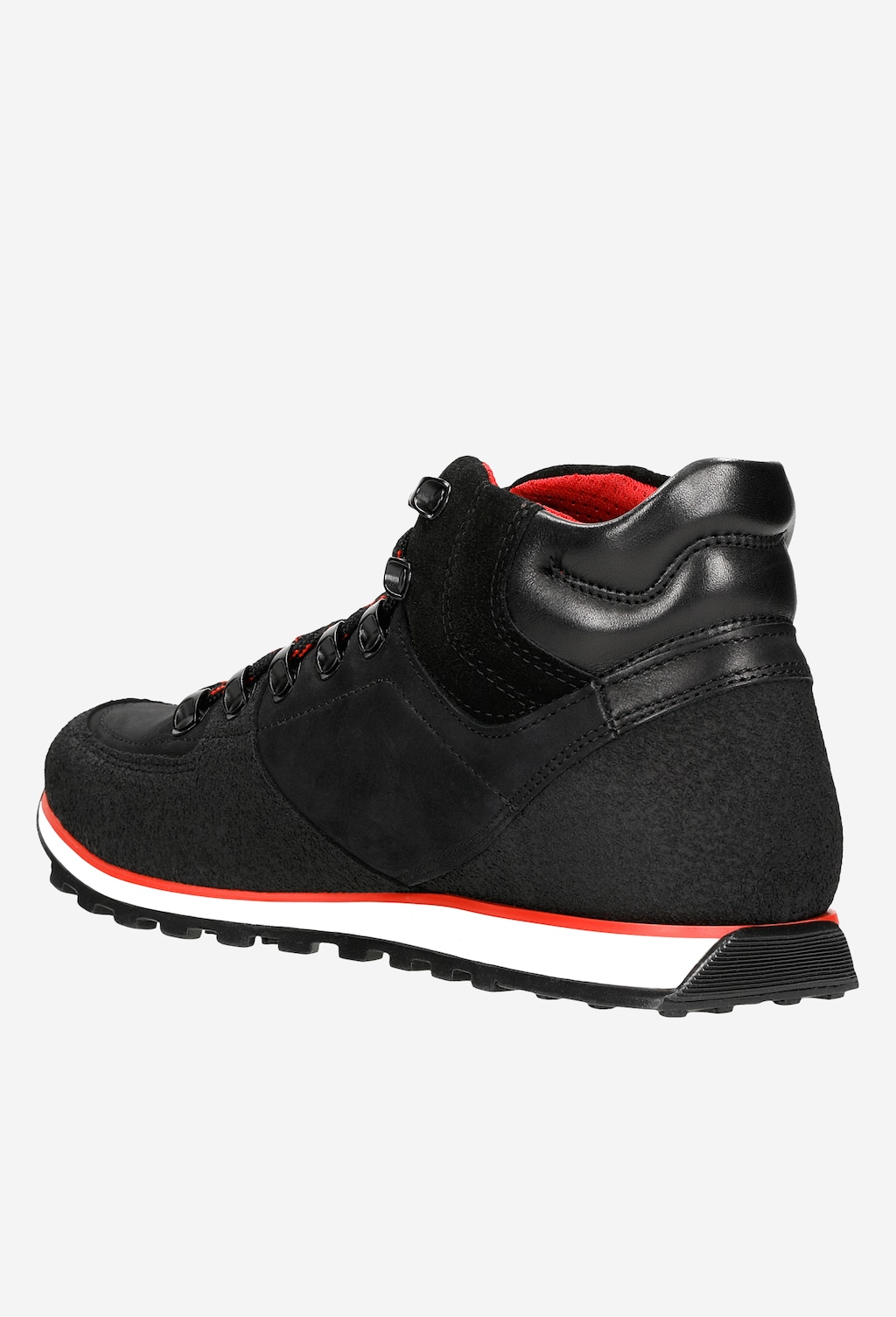 Czarne trekkingi męskie z czerwonymi akcentami 24010-71 Widok 3
