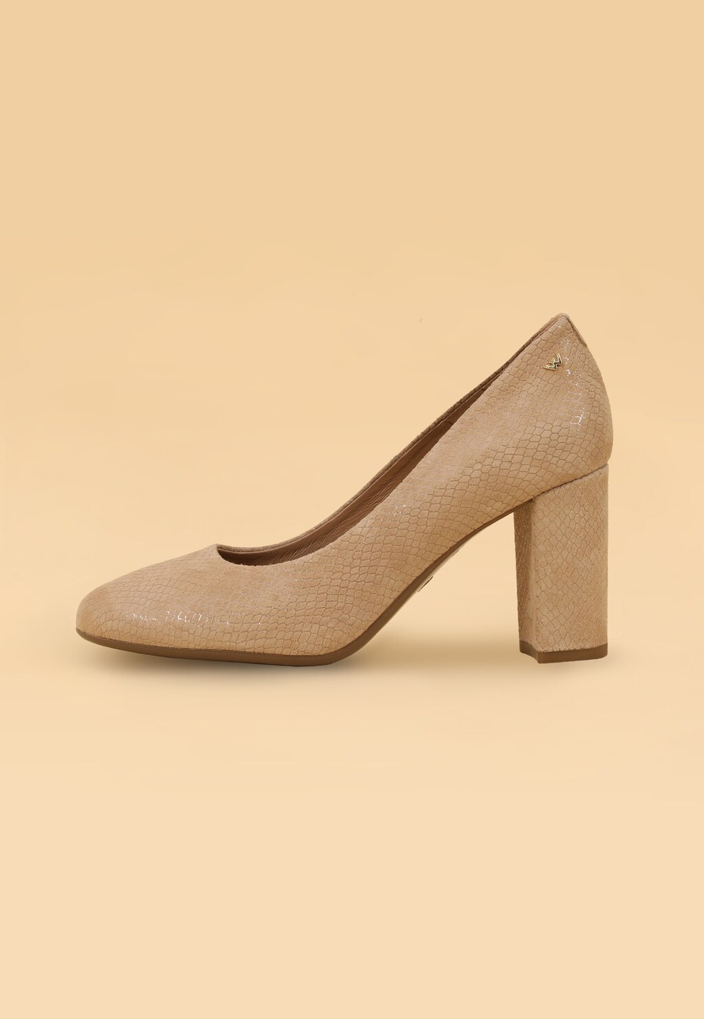 Béžové dámske lodičky s motívom hadej kože 35070-64 Widok 7